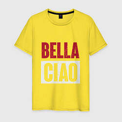 Футболка хлопковая мужская Style Bella Ciao, цвет: желтый