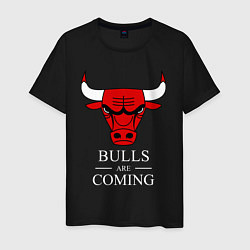 Футболка хлопковая мужская Chicago Bulls are coming Чикаго Буллз, цвет: черный