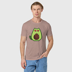 Футболка хлопковая мужская Avo cat o влюбился, цвет: пыльно-розовый — фото 2