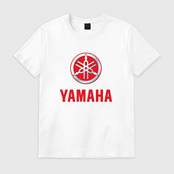 Футболка хлопковая мужская Yamaha Логотип Ямаха, цвет: белый