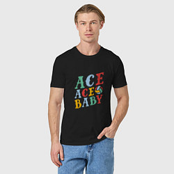 Футболка хлопковая мужская Ace Ace Baby, цвет: черный — фото 2