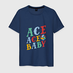 Футболка хлопковая мужская Ace Ace Baby, цвет: тёмно-синий