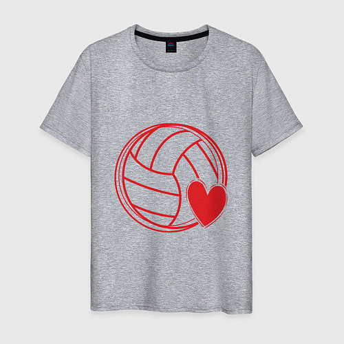 Мужская футболка Сердечко Волейбола / Меланж – фото 1
