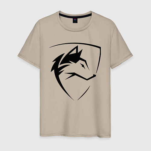 Мужская футболка Wolf Emblem Jaw / Миндальный – фото 1