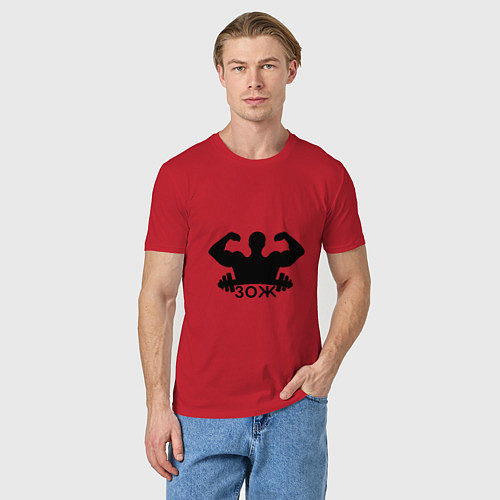 Мужская футболка ЗОЖСпорт / Красный – фото 3