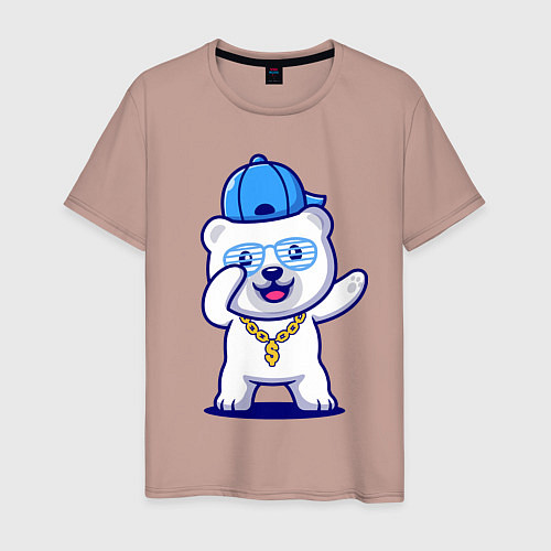 Мужская футболка Cool panda Dab / Пыльно-розовый – фото 1