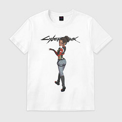 Футболка хлопковая мужская Panam Cyberpunk 2077, цвет: белый