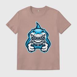 Футболка хлопковая мужская Shark player, цвет: пыльно-розовый