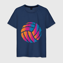 Футболка хлопковая мужская Ball Volleyball, цвет: тёмно-синий
