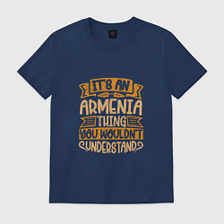 Футболка хлопковая мужская Armenia Thing, цвет: тёмно-синий