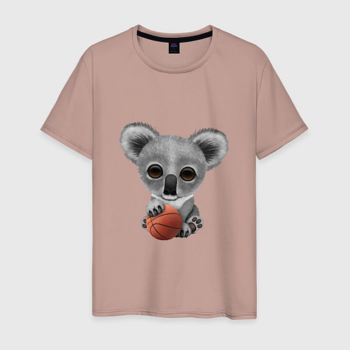 Мужская футболка Баскетбол - Коала / Пыльно-розовый – фото 1