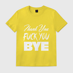 Футболка хлопковая мужская Thank you, fuck you, цвет: желтый