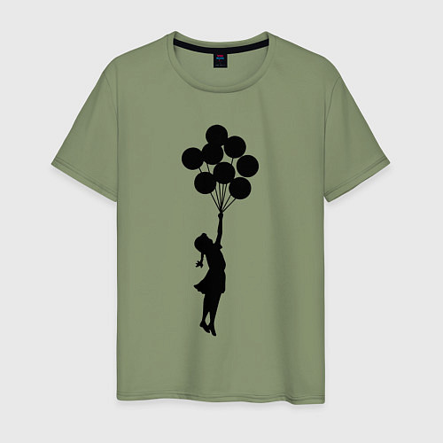 Мужская футболка BANKSY БЭНКСИ девочка с шариками / Авокадо – фото 1