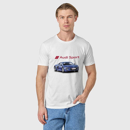 Мужская футболка Audi sport Racing / Белый – фото 3