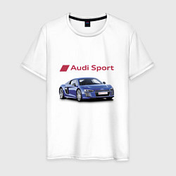 Футболка хлопковая мужская Audi sport Racing, цвет: белый