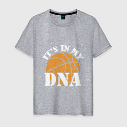 Футболка хлопковая мужская ДНК Баскетбол, цвет: меланж