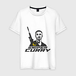 Футболка хлопковая мужская Sniper Curry, цвет: белый