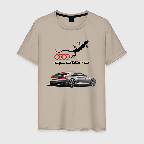 Мужская футболка Audi quattro Lizard / Миндальный – фото 1