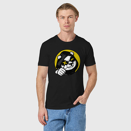 Мужская футболка Панда лайк / Черный – фото 3
