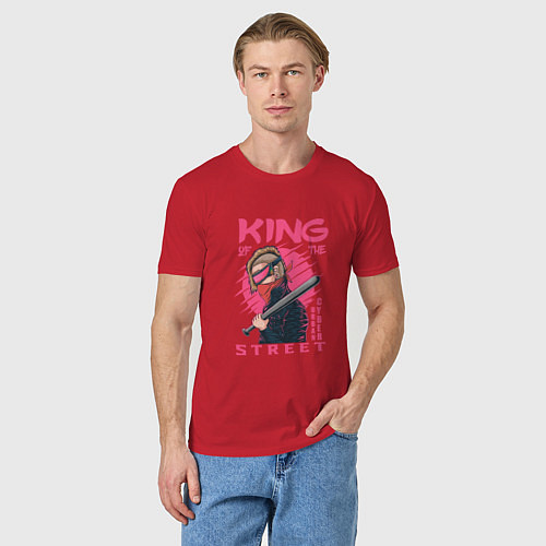 Мужская футболка Cyberpunk King of the street / Красный – фото 3