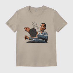 Футболка хлопковая мужская ШЛЁП!, цвет: миндальный