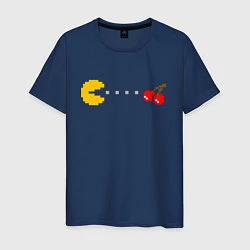 Футболка хлопковая мужская Pac-man 8bit, цвет: тёмно-синий