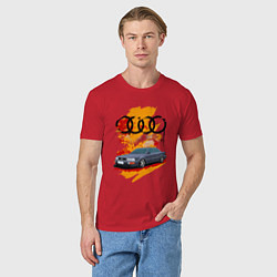 Футболка хлопковая мужская Audi V8 D11, цвет: красный — фото 2