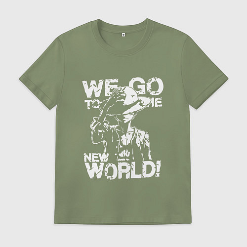 Мужская футболка WE GO TO THE NEW WORLD ВАНПИС / Авокадо – фото 1