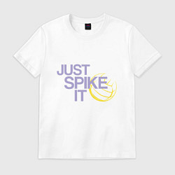 Футболка хлопковая мужская Just Spike It, цвет: белый