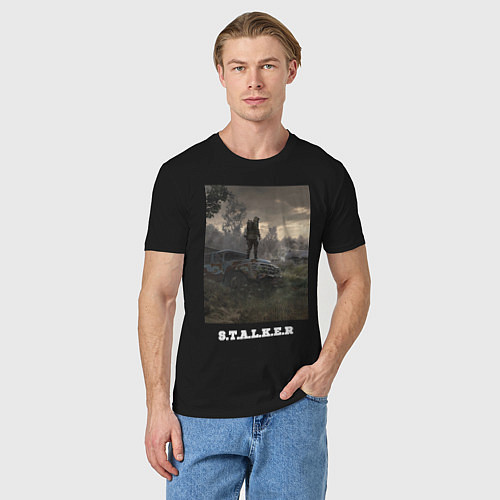 Мужская футболка Одинокий Сталкер / Черный – фото 3