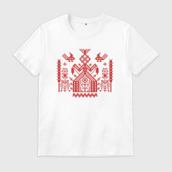 Футболка хлопковая мужская Богиня Судьбы Макошь, цвет: белый