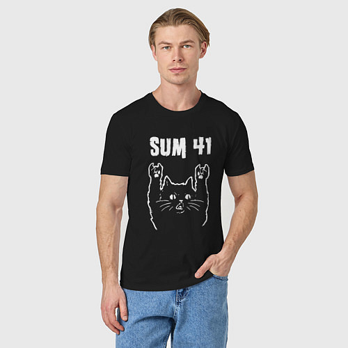 Мужская футболка SUM41 РОК КОТ / Черный – фото 3