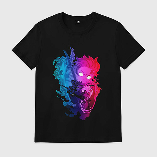 Мужская футболка Танджиро Камадо в ярости Клинок рассекающий демоно / Черный – фото 1