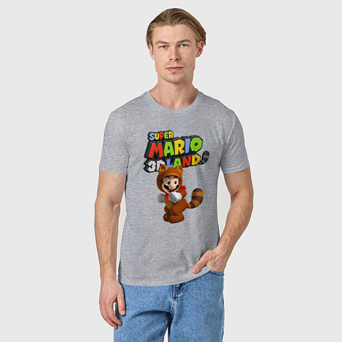 Мужская футболка Super Mario 3D Land Hero / Меланж – фото 3
