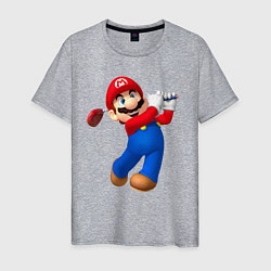 Футболка хлопковая мужская Марио - крутейший гольфист Super Mario, цвет: меланж