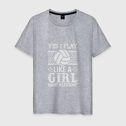 Мужская футболка Play Like A Girl / Меланж – фото 1