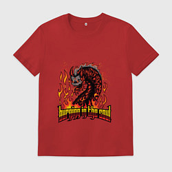 Футболка хлопковая мужская Burning in the soul, цвет: красный