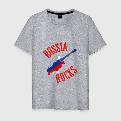 Мужская футболка Russia Rocks / Меланж – фото 1