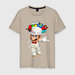 Футболка хлопковая мужская Super Mario Odyssey Nintendo, цвет: миндальный