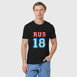 Футболка хлопковая мужская RUS 18, цвет: черный — фото 2