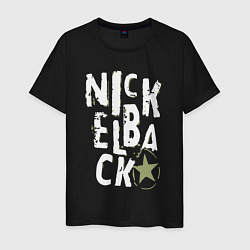 Футболка хлопковая мужская Nickelback рок группа, цвет: черный