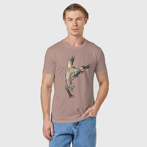 Мужская футболка Котяра акробат Acrobat cat / Пыльно-розовый – фото 3