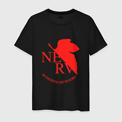 Футболка хлопковая мужская Nerv в Neon Genesis Evangelion, цвет: черный