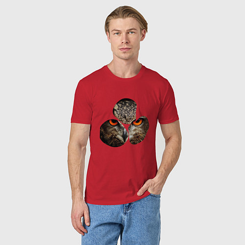 Мужская футболка Owl puzzle / Красный – фото 3