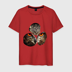 Футболка хлопковая мужская Owl puzzle, цвет: красный