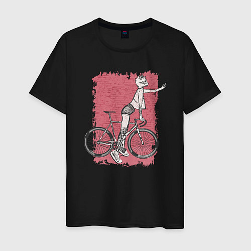 Мужская футболка Bike punk cats / Черный – фото 1
