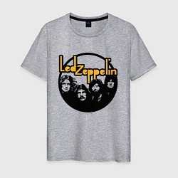 Футболка хлопковая мужская Led Zeppelin Лед Зеппелин, цвет: меланж