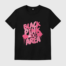 Футболка хлопковая мужская Блэкпинк новый, цвет: черный