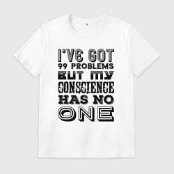 Футболка хлопковая мужская CONSCIENCE СОВЕСТЬ, цвет: белый