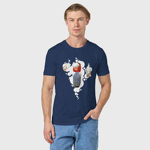 Мужская футболка Персонаж из REC ROOM / Тёмно-синий – фото 3